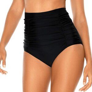 RELLECIGA High Waisted Bikini Bottom Tummy Control Ruched Full Coverage XL